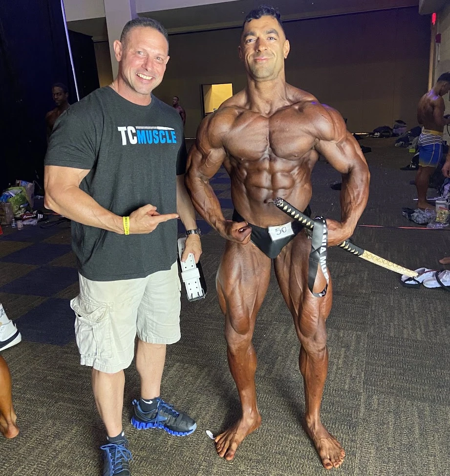 Backstage bodybuilding competition photo selected by Paymon.